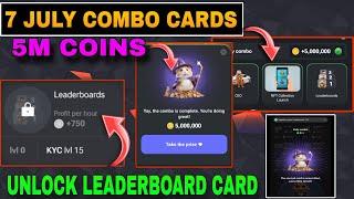 Hamster Kombat Daily Combo Cards 7 July 2024 | How To Unlock Leaderboard Card | Free 5M Coins