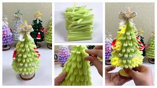 How to make Christmas tree in pipe cleaner,full tutorial on Christmas tree chenille stem ,ornaments