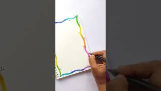 Easy border design for school projects  #shorts #youtubeshorts