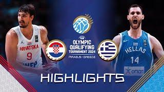 Final: Croatia  vs Greece  | Highlights | FIBA OQT 2024 Greece