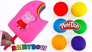 Create a Peppa Pig Rainbow Popsicle with Play Doh Molds