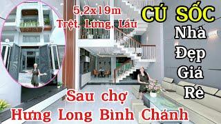 CÚ SỐC Đẹp Rẻ Gần Chợ Hưng Long Bình Chánh-Từ Đoàn Nguyễn Tuấn vào nhà có 300m-Nhà Đẹp Kim Thủy SHR