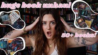 HUGE BOOK UNHAUL 2024 | purging my shelves!