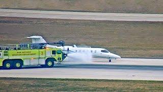 Learjet Wheel Fire on Landing