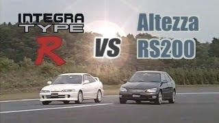 [ENG CC] Integra Type R DB8 vs. Toyota Altezza drag race 0-400m 1999