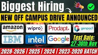 Direct Test | Amazon, Wipro, IBM, Intel, Genpact Biggest Hiring | 2028-2025 | 2024 | 2023-2020 Batch