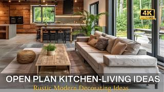 Rustic Modern Decorating Ideas for Open Plan Kitchen-Living Rooms: Blending Comfort and Style