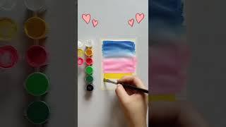 Painting with 20 rs watercolor/ Easy sunset scenery painting/ #painting #acrylicpainting #art