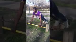 Push up workout in Codogno city park