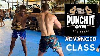 Advanced Muay Thai Class at Punch It Gym in Koh Samui, Thailand