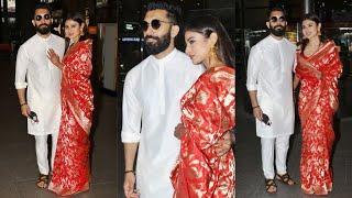 Newly Married Couple Mouni Roy along with her Husband Suraj Arrived back from Goa 