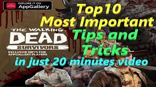 The Walking Dead Survivors - Top 10 MOST IMPORTANT Tips & Tricks in just 20 minutes