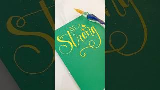 Golden Ink Calligraphy#calligraphy #satisfying #handletteringart #shorts