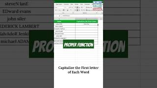 Capitalize Names Quickly: PROPER Function! #excelshorts