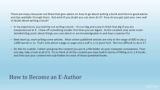 A Guide to Book Self-Publishing and Promotion : How to Become an E-Author