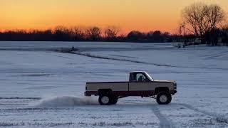 Landon playing in the snow 83 squarebody