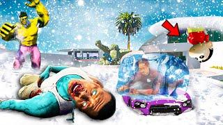 GTA 5 : Avengers House is BURIED in ICE TSUNAMI in GTA 5 | GTA 5 AVENGERS