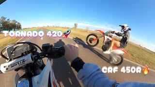 PROBAMOS LA TORNADO 420cc VS CRF 450R DUELO DE MISILES