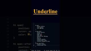Cool CSS Hover Text Animation | Span Underline Effect #shorts #coding #webdesign  #htmlcss