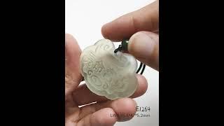 Natural Jade Pendant 天然岫玉长命富贵吊坠项链 (E1264)