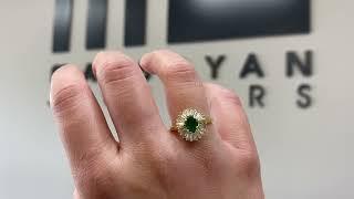 Vintage Emerald Ring with Diamonds Set in 18K Gold (Massoyan Jewelers) - MassoyanJewelers.com