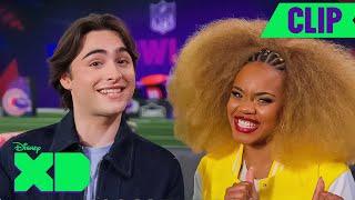 Descendants: The Rise of Red Stars Dara & Joshua Challenge NFL Players | FOR THE WIN |@disneychannel
