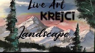 Richard Krejci  is live! In the studio #artistpainting #landscape #contemporaryart