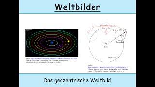 Das geozentrische Weltbild (ptolemäisches Weltbild | Antike | Mittelalter | Tycho Brahe)