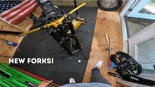 Wrecked Bike Rebuild Series Part 3: Bike Walk Around And Front Fork Install.