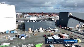 Weltgrößte Wärmepumpe im Hafen vom dänischen Esbjerg von Augsburger Firma gebaut.