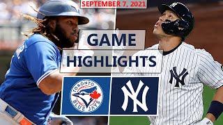 Toronto Blue Jays vs. New York Yankees Highlights | September 7, 2021 (Matz vs. Cole)