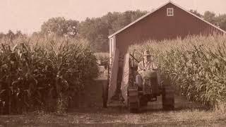 Oliver Crawler Harvests corn with Corn Binder