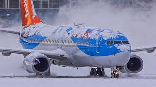 Spectacular Heavy SNOW Arrivals, Departures & DE-icing | Plane Spotting at Vancouver YVR