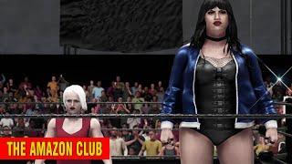 Giantess wrestler 7ft 7in Dawn Mckay vs small female jobber Crystal T from America