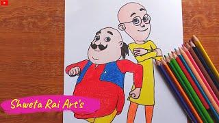 How to Draw Motu Patlu | Motu Patlu Friendship Pencil Drawing | Learn to Draw Cartoon | Motu Patlu