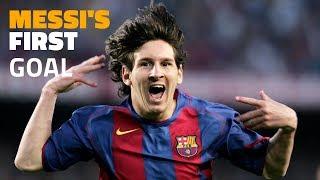 Messi's first official goal for FC Barcelona