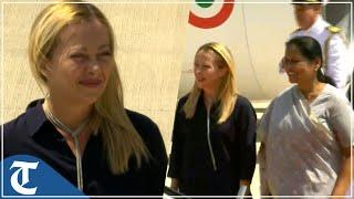 Italian Prime Minister Giorgia Meloni arrives in Delhi to attend G20 Summit