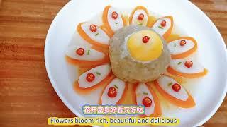 Prosperity Steamed Meatballs │Yam-Radish Bloom│20-min Luxury Feast!)