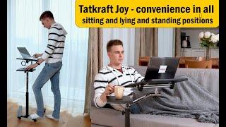 Tatkraft Joy - Laptop Stand, Laptop Desk, Portable Rolling Desk, Adjustable Laptop Stand