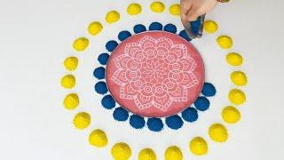 Simple rangoli designs/Rangoli by Ramya.