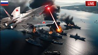 Today! Russian stealth fighter jets destroy dozens of NATO warships in the Mediterranean Sea   ARMA3