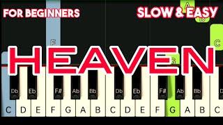 BRYAN ADAMS - HEAVEN | SLOW & EASY PIANO TUTORIAL