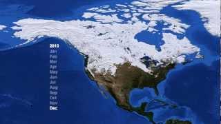 North America Snow Cover (2009-2012) [1080p] [3D converted]