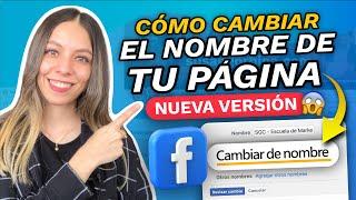 Como CAMBIAR EL NOMBRE DE MI PAGINA DE FACEBOOK 2024 