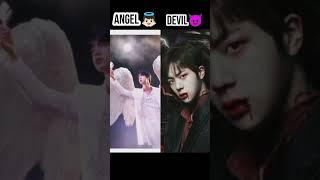 BTS MEMBERS DEVIL vs ANGEL  LOOK //MAYA MAYA EDIT#shorts