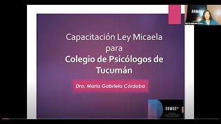 "Ley Micaela". Capacitación sobre género y violencia para el Colegio de Psicólogos Tucumán. 22/05/20