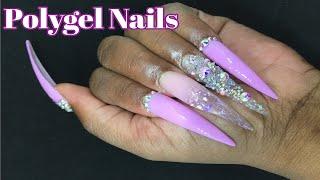 DIY  How To Do 4XL POLYGEL Nails with BLING #101 #101