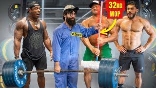 ELITE Powerlifter ANATOLY Use 32kg Mop in a GYM | Pretended to be a CLEANER #32