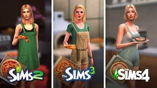 Pizza in The Sims / Comparison of 3 parts