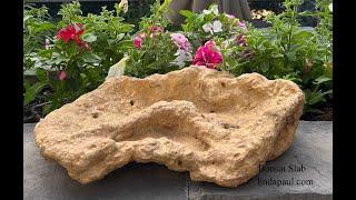 Bonsai Slab Pot for sale handmade by Colorado artist Linda Paul . With  pockets for accents plants!